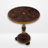 Wooden Handi Craft Table - Black, Red & Golden