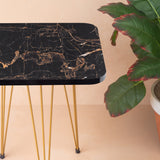 Metal Legs Table Set High Quality Glossy Top Waterproof MDF – Black Square