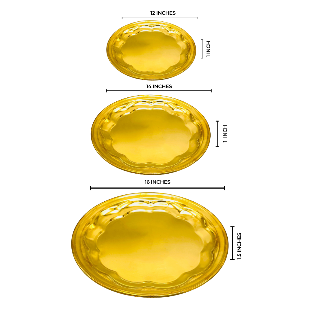 Set of 3 Asian Style Rice Platter