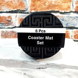Leather Coaster Mats Round-Black Versage