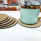 Leather Coaster Mats Round-Glittering Gold