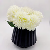 Flowers With Pots - White Peony Bunch - Black Pot