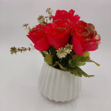 Flowers With Pots - Glittery Pink Rose - White Pot
