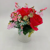 Flowers With Pots - Fuchsia Pink Bunch - White Pot