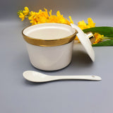 European Sugar Pot With Spoon - Ceramic