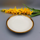 7 Inches Dinner Plate - White & Golden Ceramic
