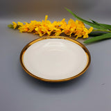 7 Inches Dinner Plate - White & Golden Ceramic