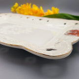 Butterfly Serving Trays-Set of 3 - White Ceramic Serving Trays