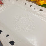 Butterfly Serving Trays-Set of 3 - White Ceramic Serving Trays