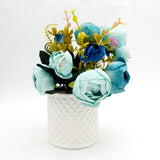 Flowers With Pots - Blue Rose - White Pot