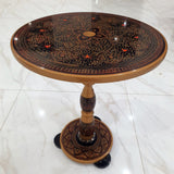 Wooden Handi Craft Table - Black, Red & Golden