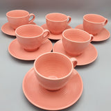 6 Persons Tea cup & Saucer Set - Pink Fiesta