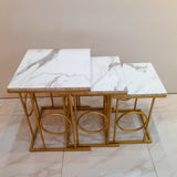 Set of 3 Pinnacle Harmony Nesting Tables - White MDF Top