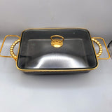 Set of 3 Nordic Buffet Dish - Black & Golden Buffet Dish