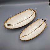 Set of 2-Nordic Serving Dishes - Banana Leaf Shaped