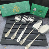 Set of 5 - Guests Serving Set Silver - 5 Years Warranty QM Branded