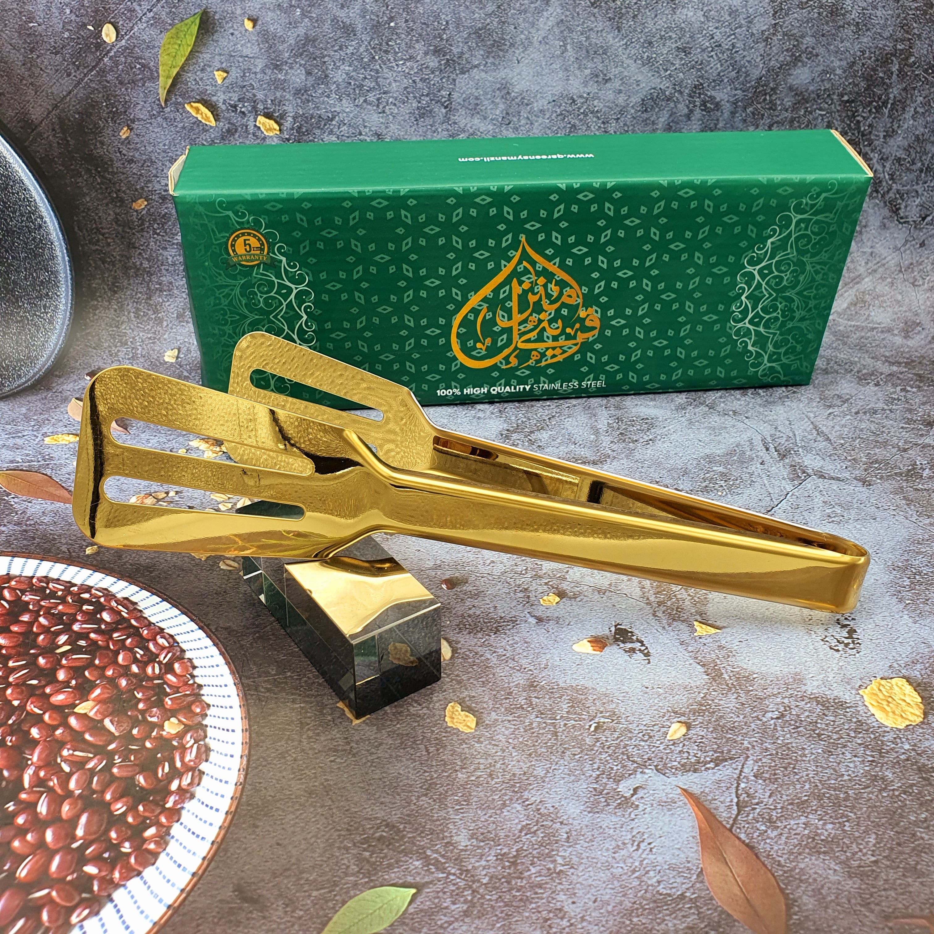 4 Large Golden Tongs