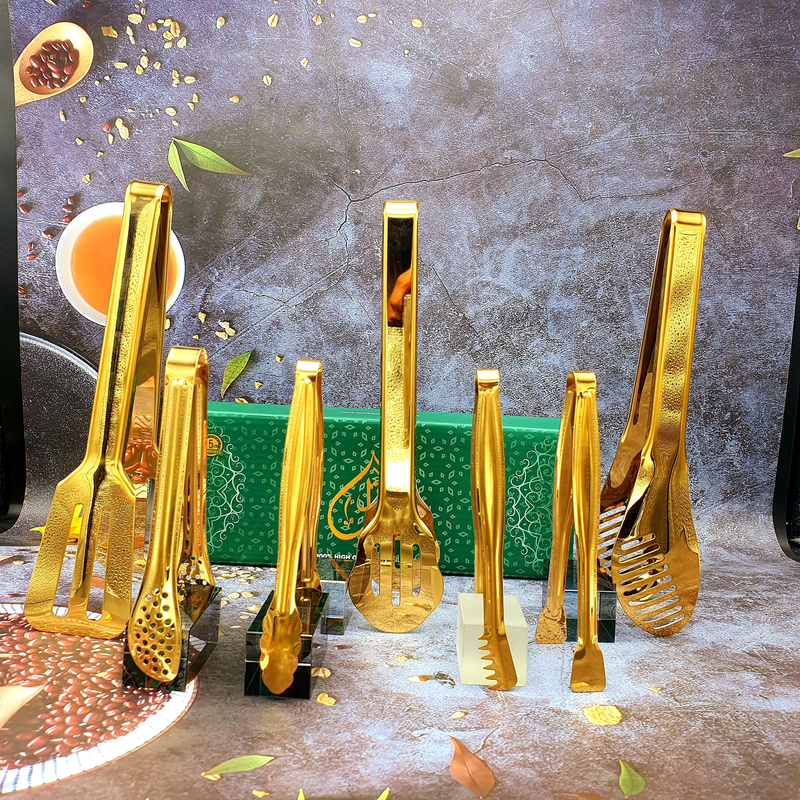 Golden Food Serving Tongs