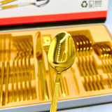 Versace Cutlery 24-Piece Golden Versace Pattern Design - 6 Person