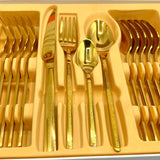 Versace Cutlery 24-Piece Golden Versace Pattern Design - 6 Person