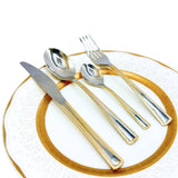 AYD Premium 24-Piece Silver & Golden Cutlery Set - 6 Person