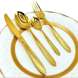 AYD Premium 24-Piece Golden Cutlery Set - 6 Person