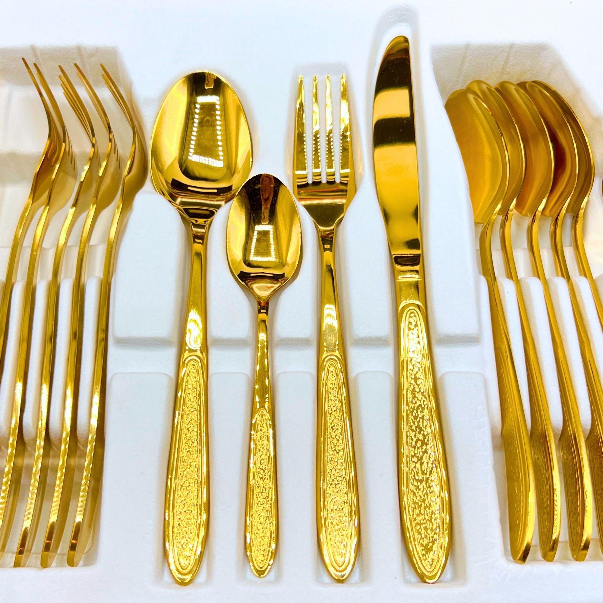 AYD Premium 24-Piece Golden Cutlery Set - 6 Person