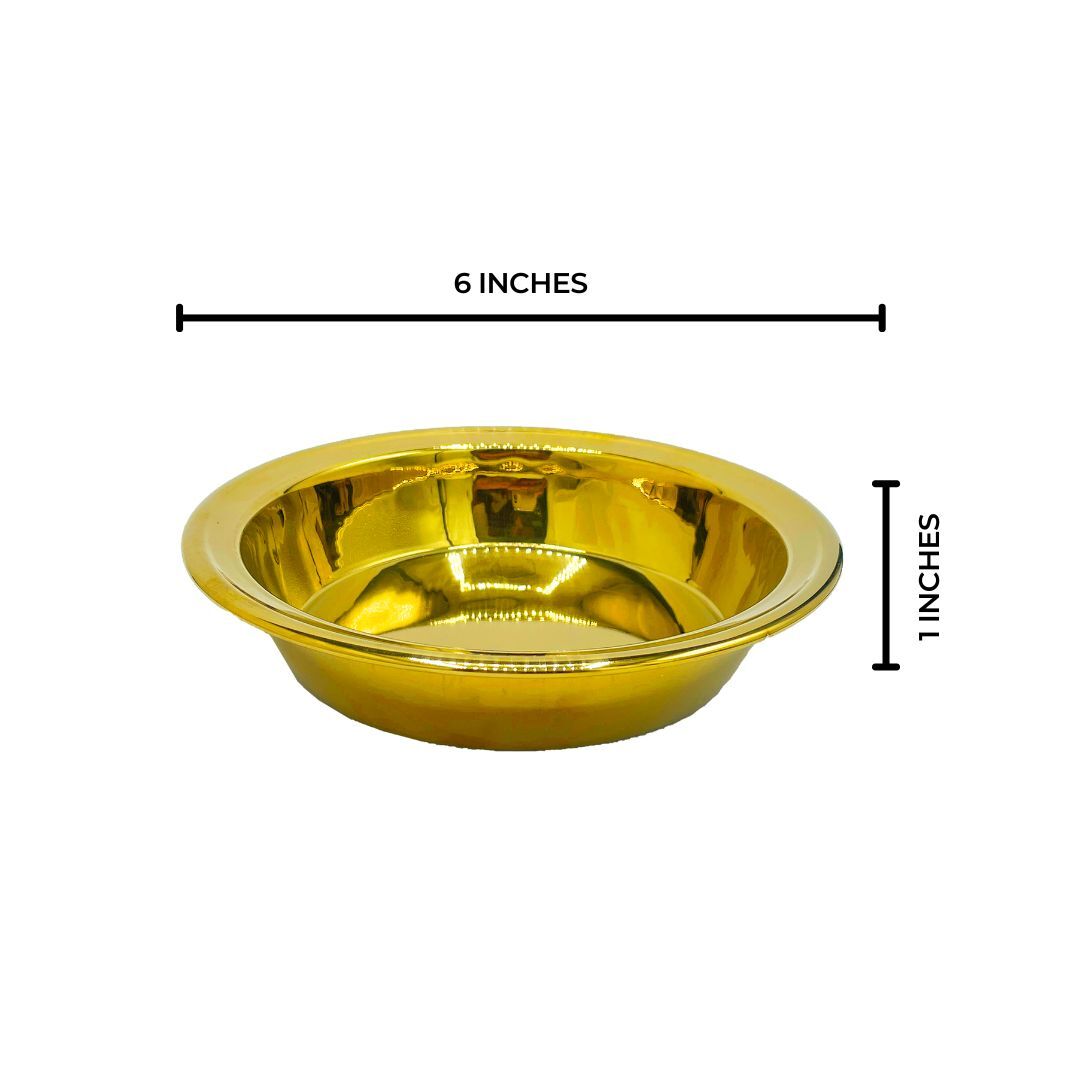 Set of 3 Golden Flat bottom Bowls
