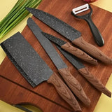 BÁSS Knife Set - 6 pieces Wooden Design Handle