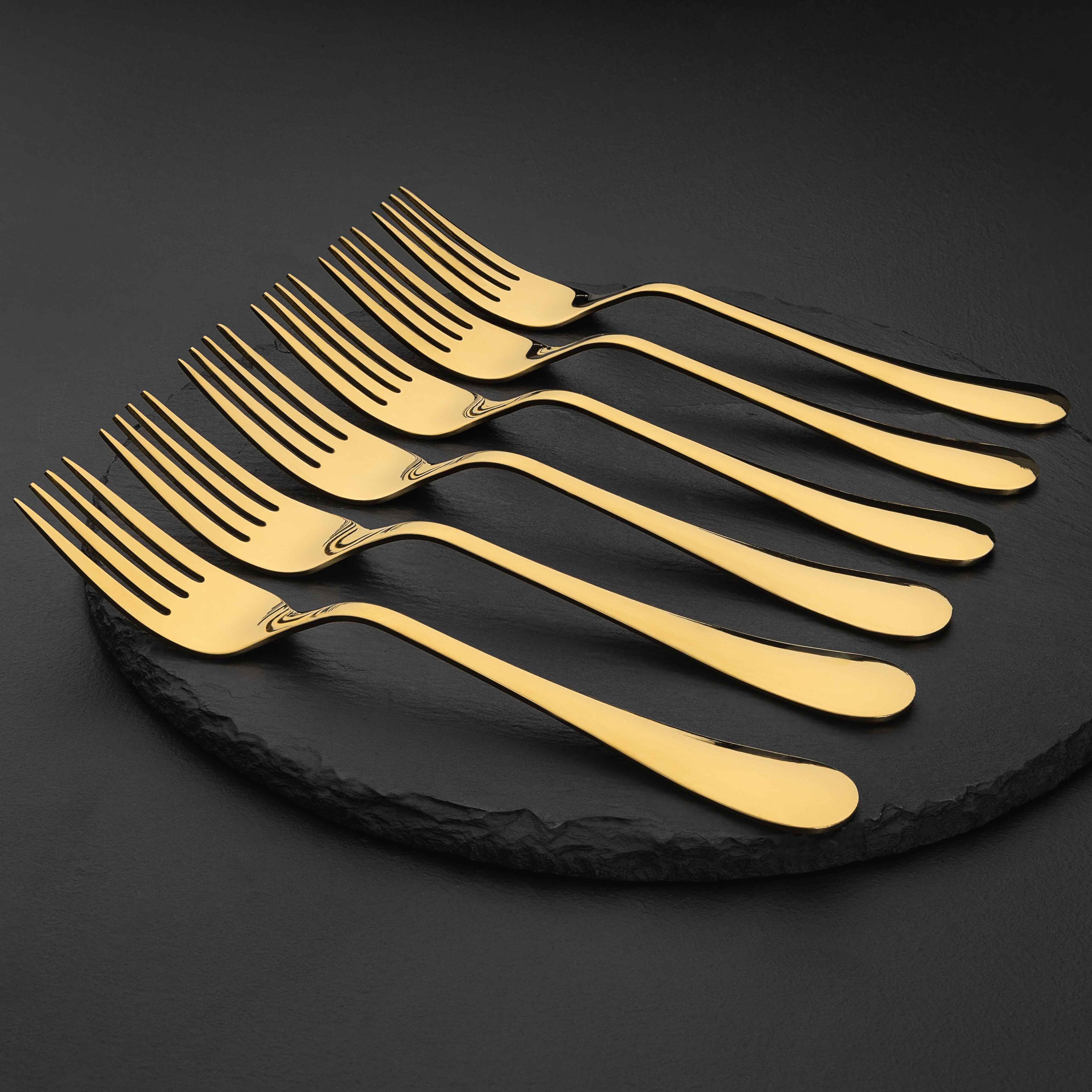 6 Forks Premium Golden Qareenay Manzil® branded
