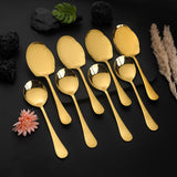 Rice & Curry Serving Spoons Set Golden Qareenay Manzil® Branded with 5 Year Warranty