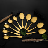 Rice & Curry Serving Spoons Set Golden Qareenay Manzil® Branded with 5 Year Warranty