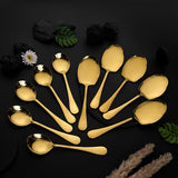 Rice & Curry Serving Spoons Set Golden Qareenay Manzil® Branded with 5 Year Warranty