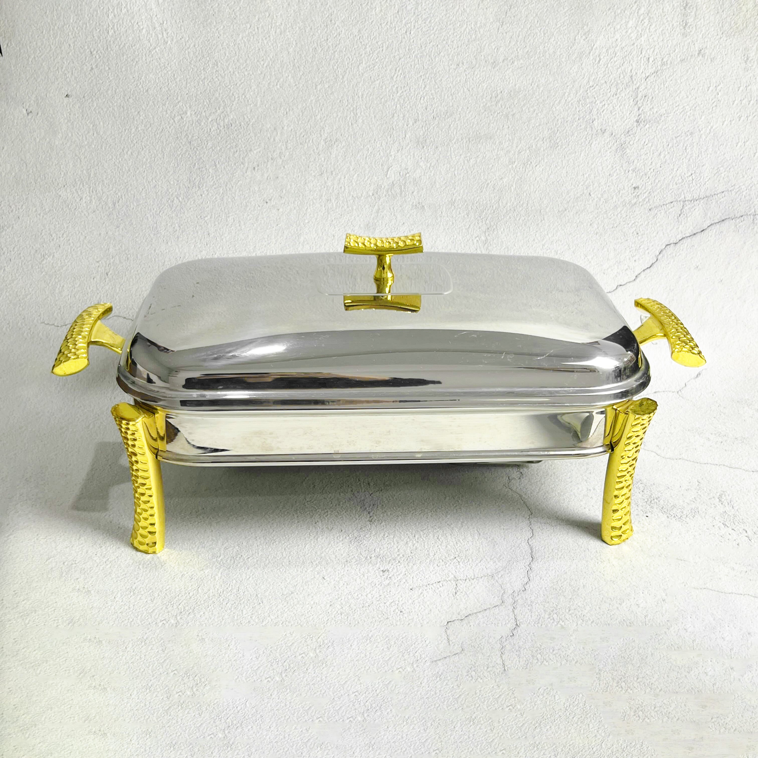 Glass Chafing Dish with Lid & Stand- Large 14 inches