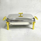 Glass Chafing Dish with Lid & Stand- Large 14 inches