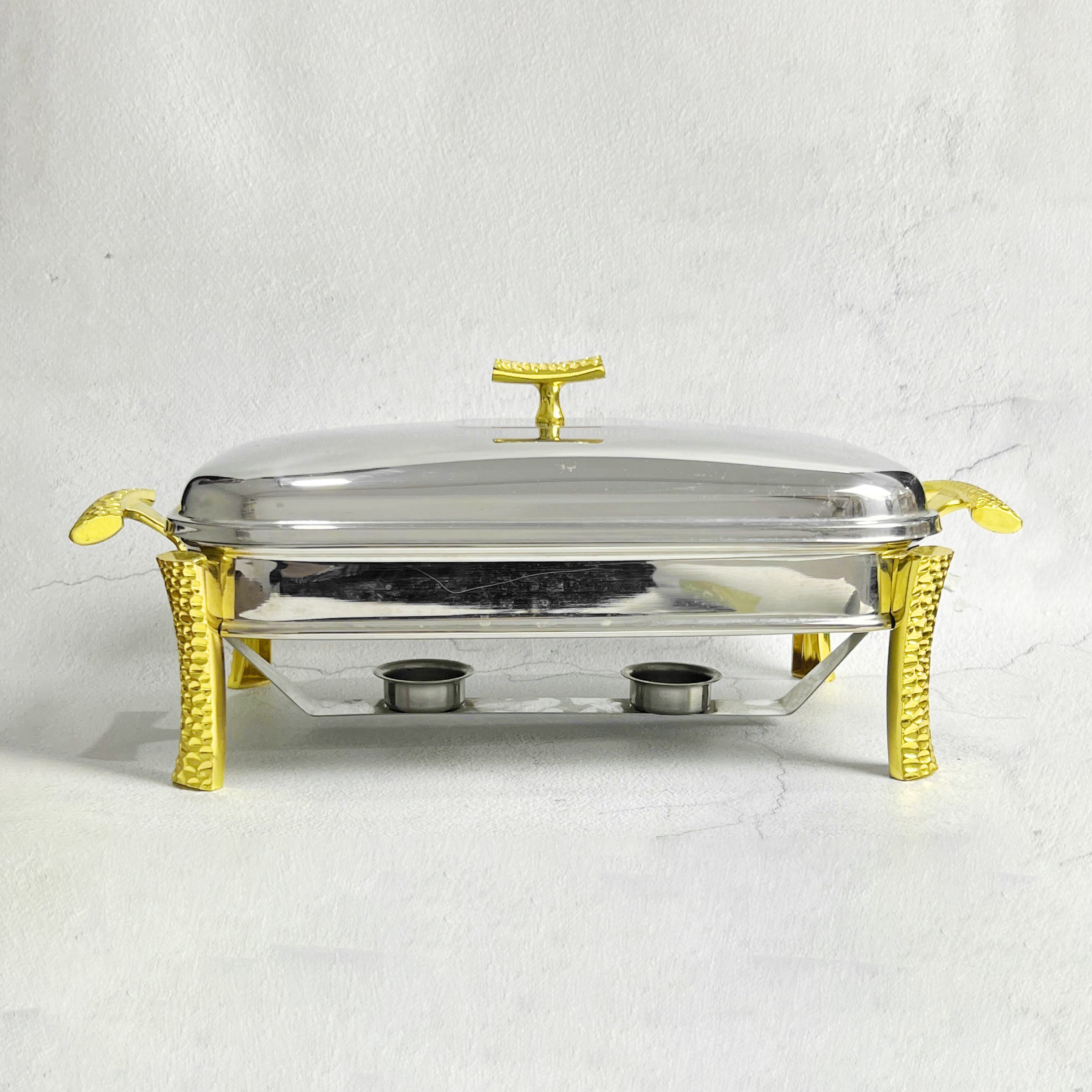Glass Chafing Dish with Lid & Stand- Large 14 inches