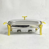 Glass Chafing Dish with Lid & Stand- Large 14 inches