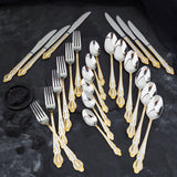 German Quality Silver & Golden Cutlery Set