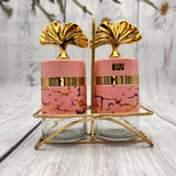 Salt & Pepper Set - Pink & Golden - 3 pcs