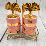 Salt & Pepper Set - Pink & Golden - 3 pcs