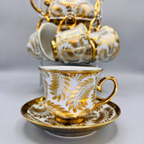 Turkish Style Tea Cup Set - White & Golden