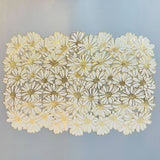 6 pcs Placemats - Golden & White Flower Design