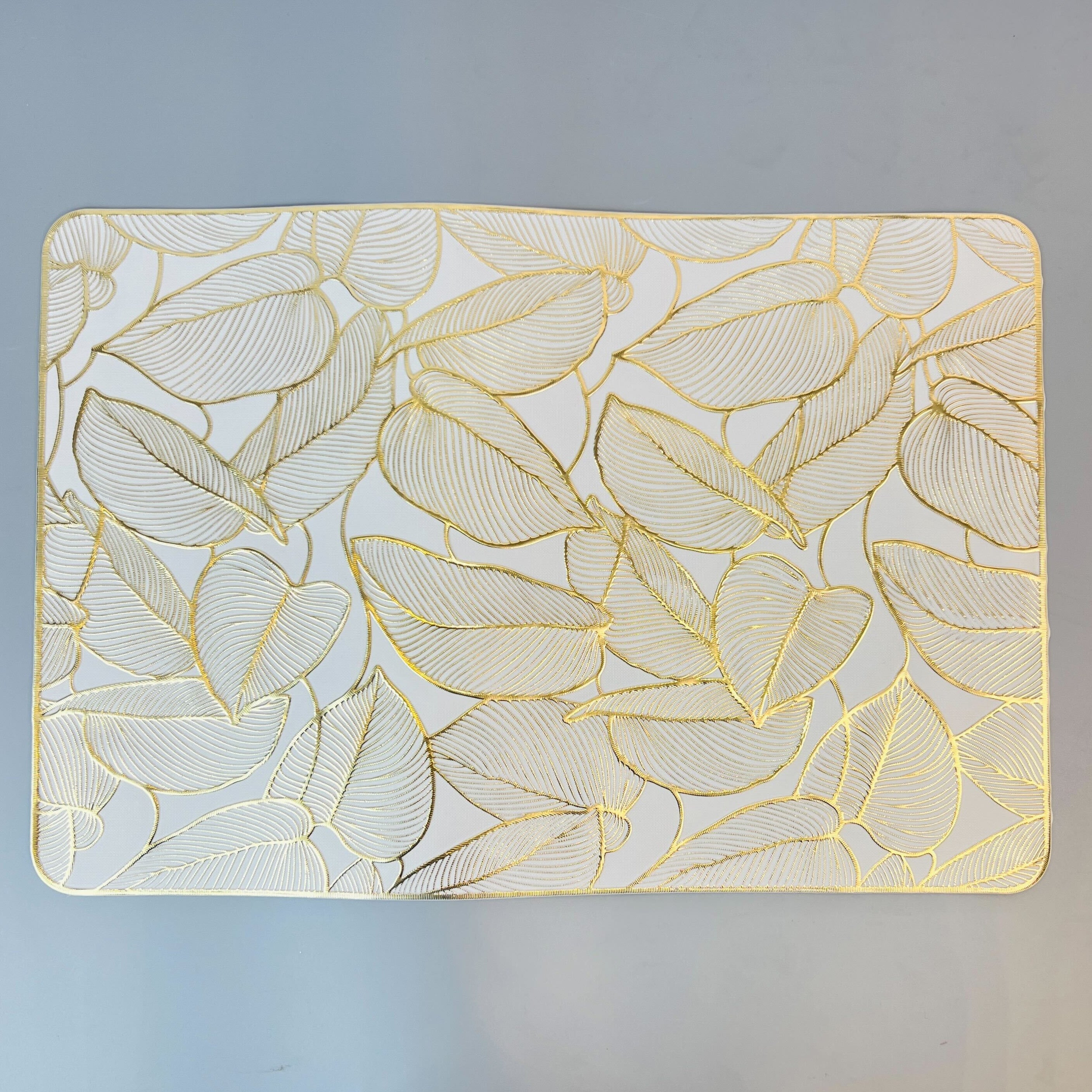 6 pcs Placemats - Golden Banana Leaves Design