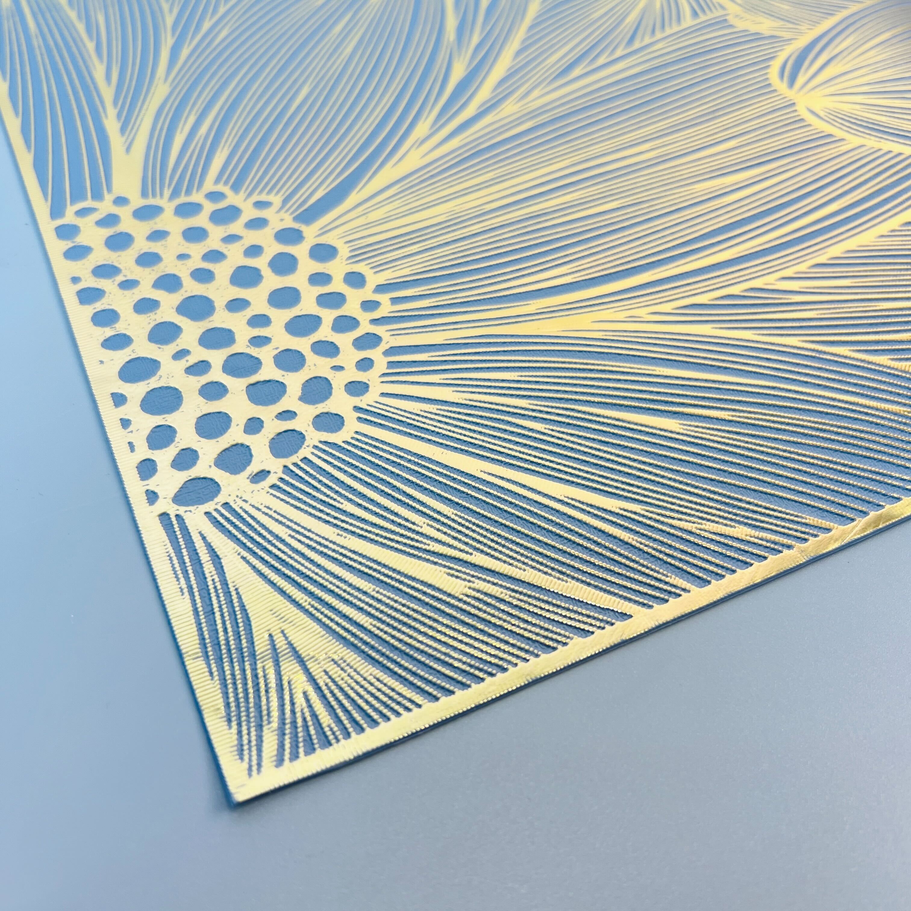 6 pcs Placemats - Golden Sunflower Flower Design