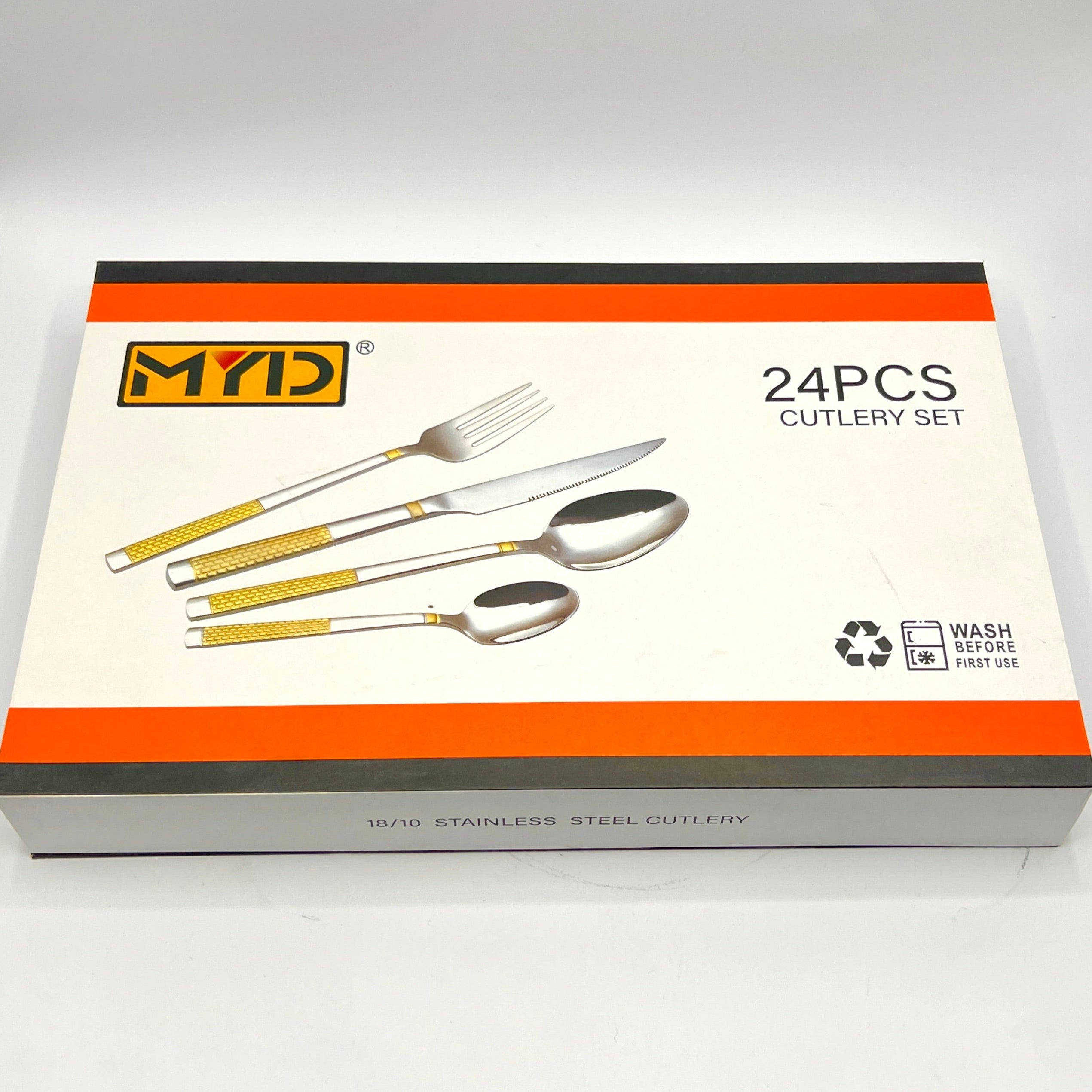 Versace Cutlery 24-Piece Golden Versace Pattern Design - 6 Person