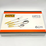 Versace Cutlery 24-Piece Golden Versace Pattern Design - 6 Person