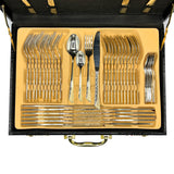 53 Pieces Cutlery Set with Leather Box - 12 Person Set