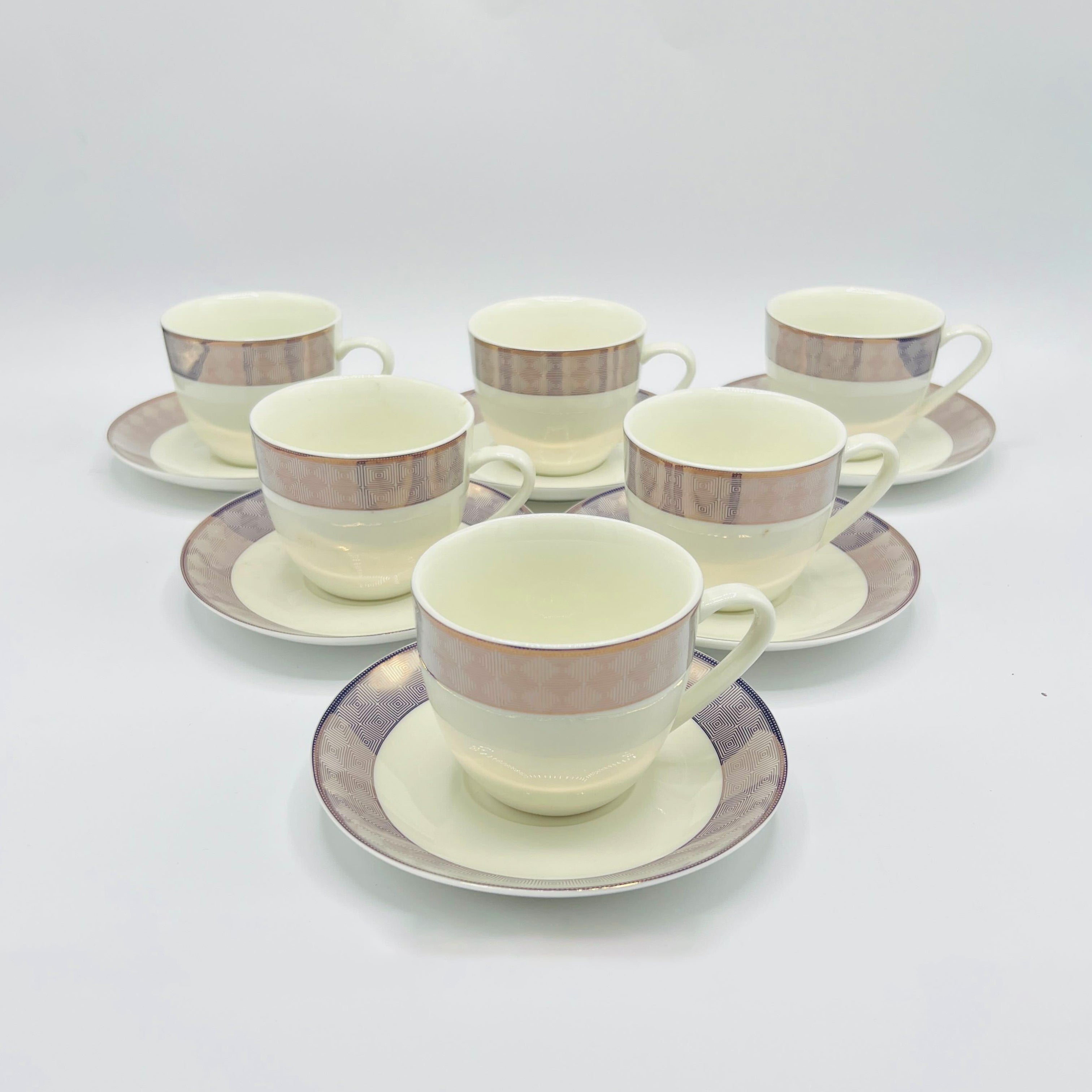 6 Persons Bone China Tea cup & Saucer Set - Paragon Olympus
