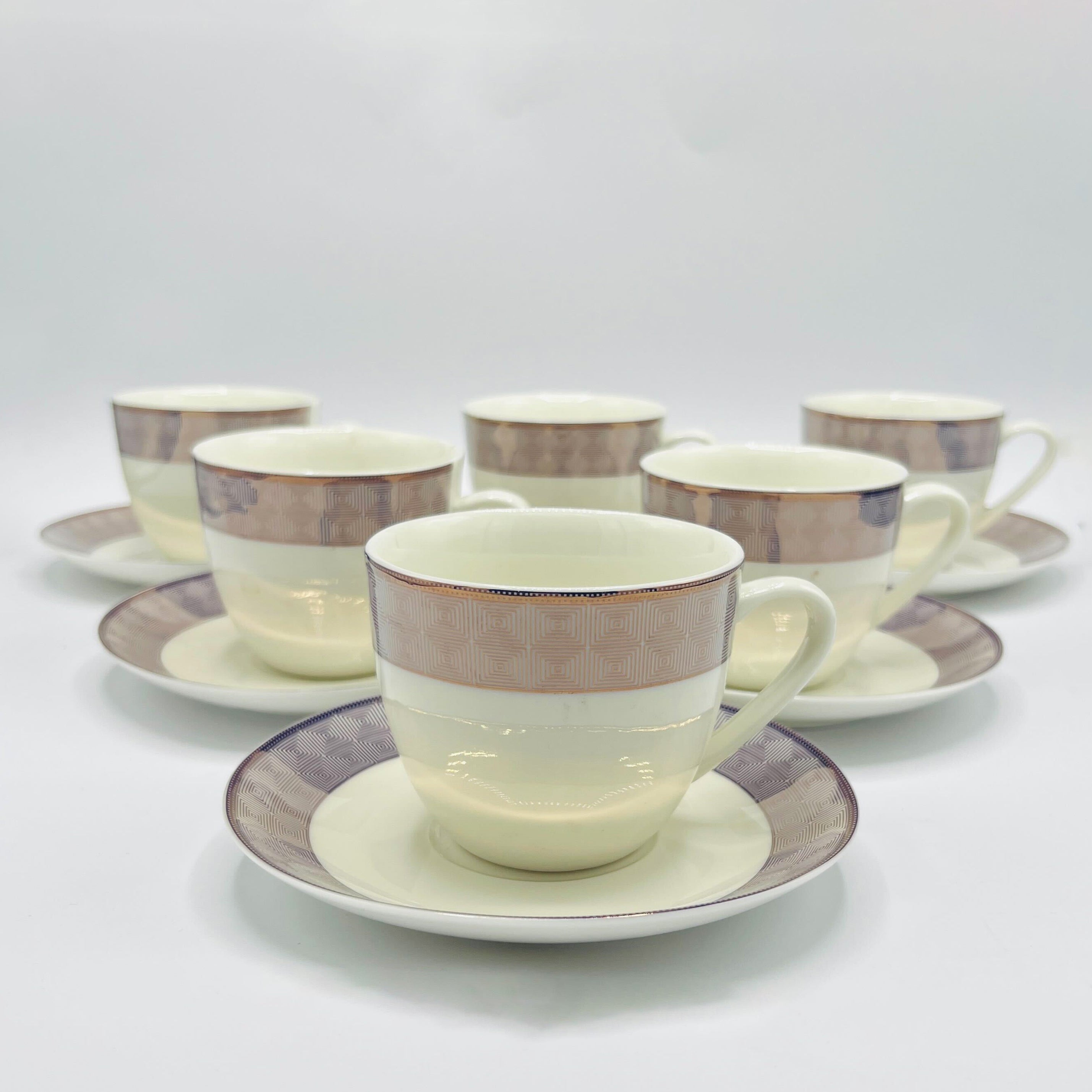 6 Persons Bone China Tea cup & Saucer Set - Paragon Olympus