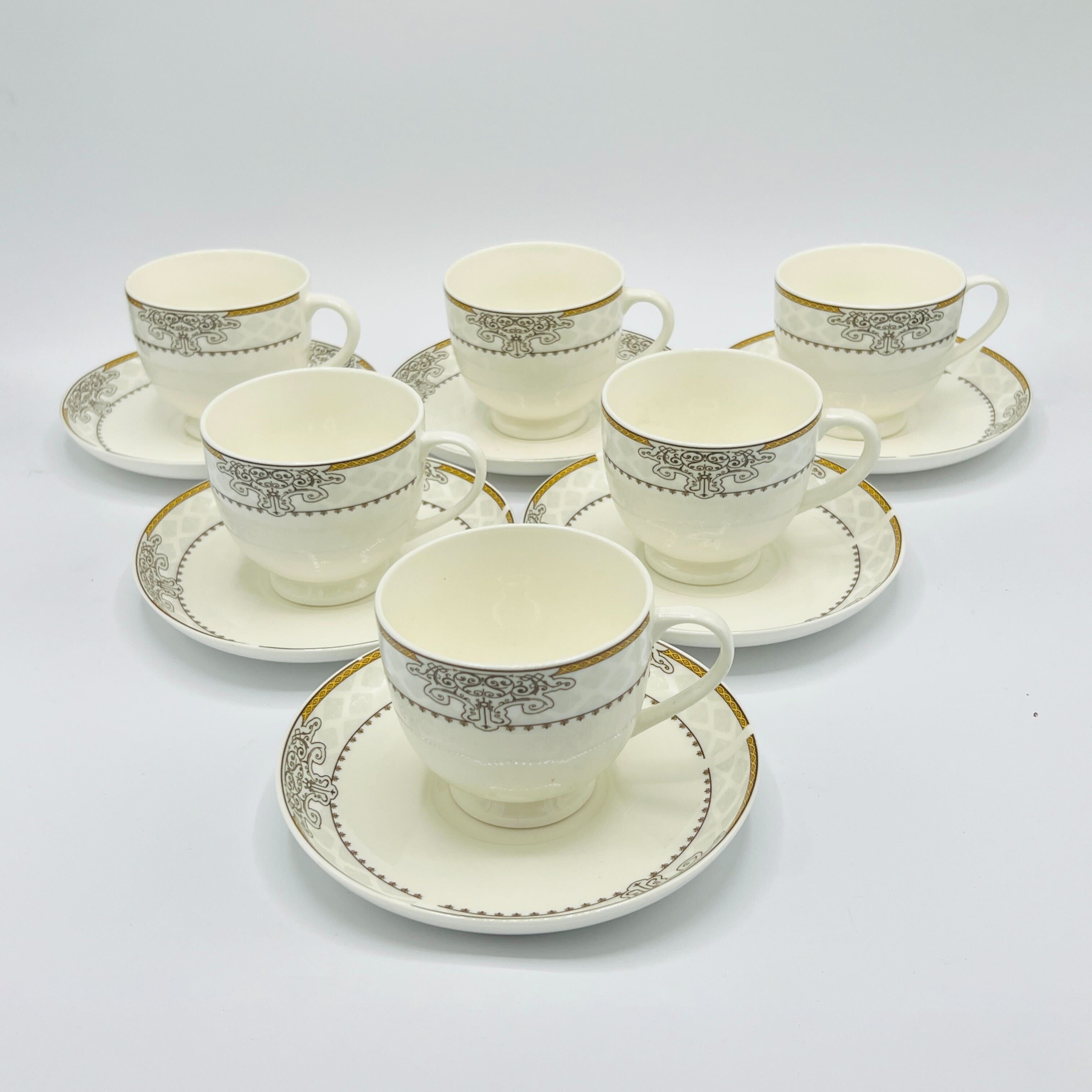6 Persons Bone China Tea cup & Saucer Set - Georgian Style